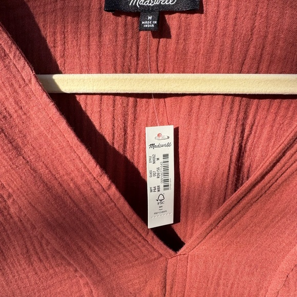 Madewell Terracotta V-Neck Dress - Picture 3 of 3